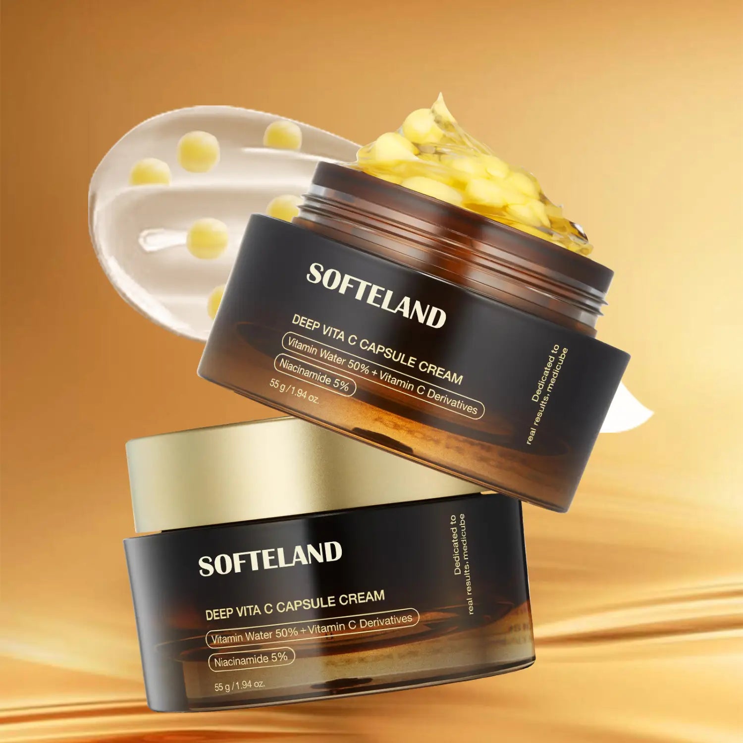 Sminke- og skjønnhetsverktøy med skje vitamin C 55g for ansiktshud