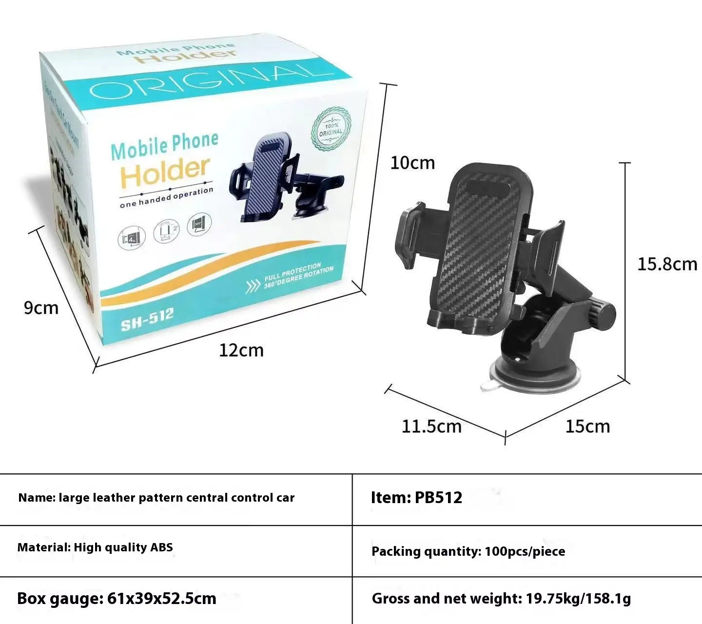 Three-in-One Car Phone Holder with Adhesive Pad in Gold Silver Black