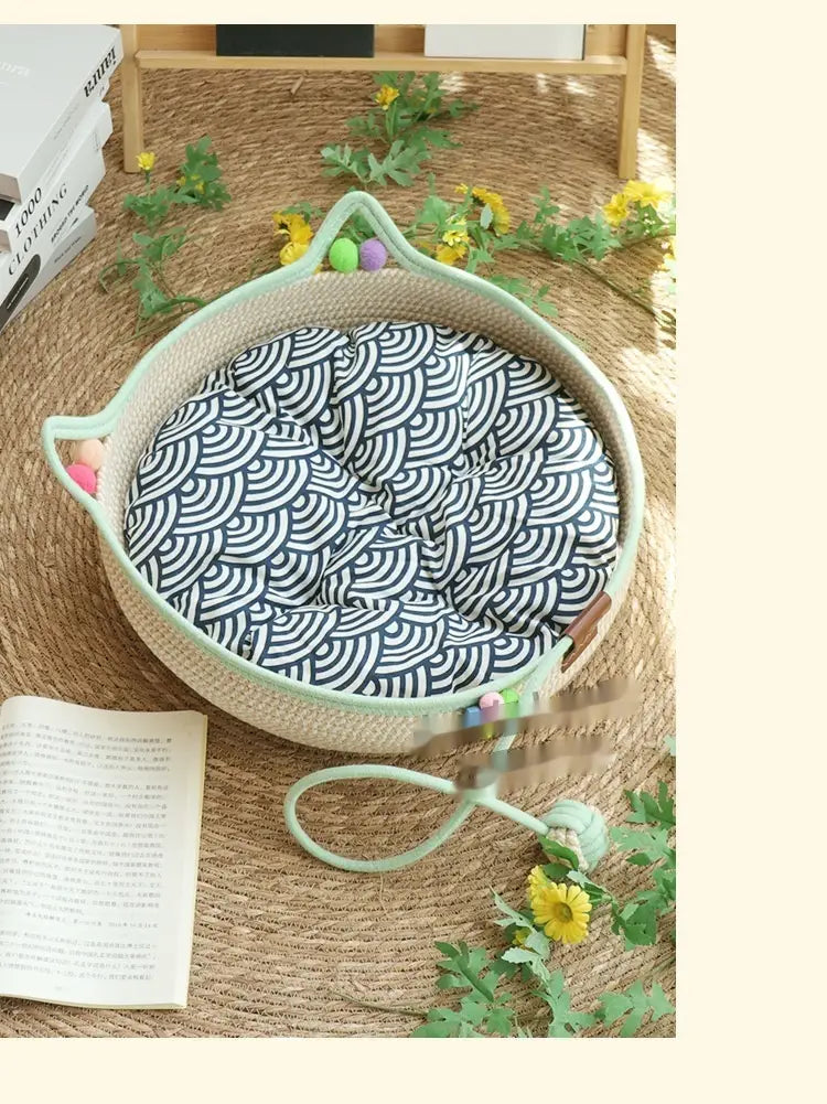 Leaba agus Mata Nead Féin-Hi Cat Pink Cat do Chait Peataí Beaga