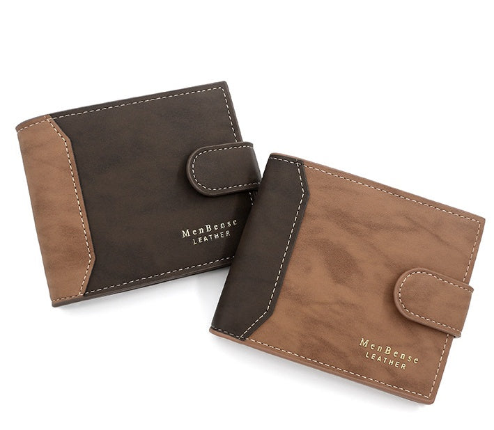 Men’s Wallet Short Style With Korean Edition Hinge Gold Stamping - Korean Hinge Wallet: Where Style Meets Secret Stash