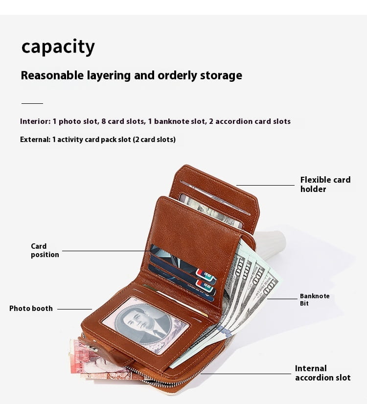 Bőr Nők pénztárcája több színválasztékkal és kártya tárolással