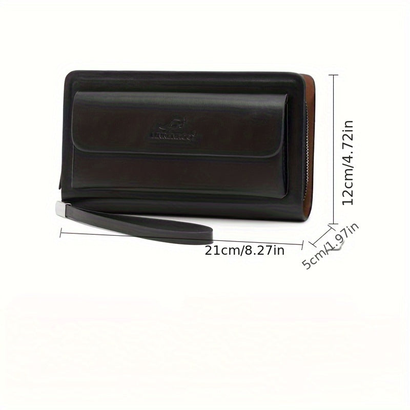 Men’s Business Clutch Double Zipper Large Capacity - Size Matters with Men’s Double Zipper Clutch