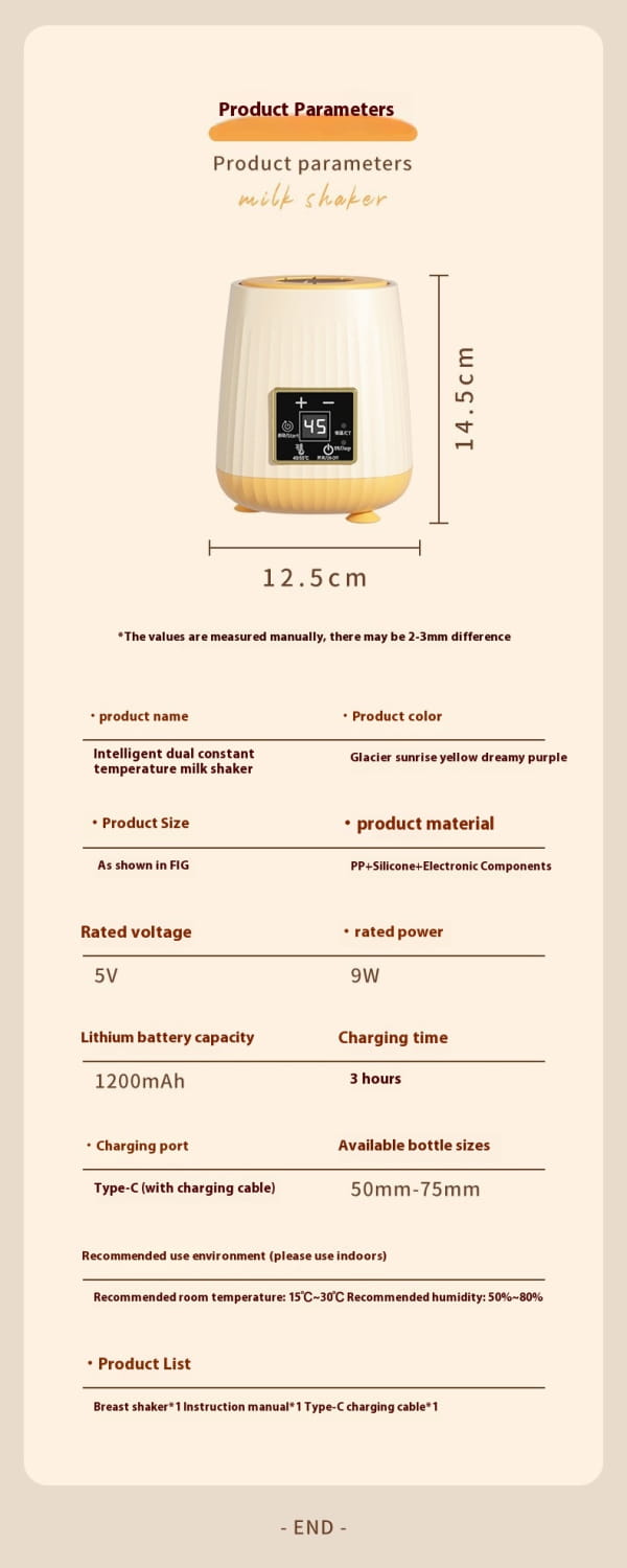 Baby Automatic Formula Milk Maker with USB Charging and Multiple Settings