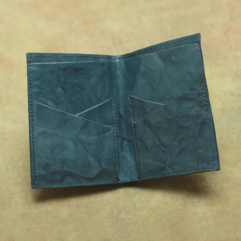 Portefeuille de bifold en cuir authentique vertical et horizontal Slim Card Portez pour les hommes