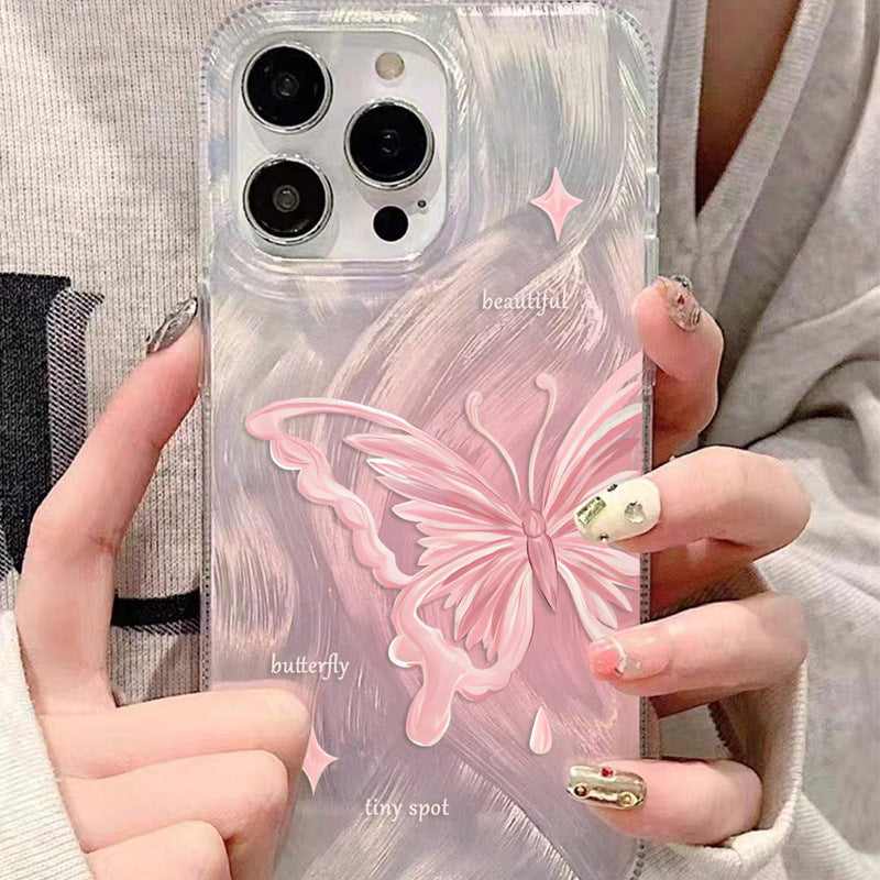 Feather Yarn Butterfly Silicone Phone Case for iPhone Shockproof and Durable - Teleplus feather yarn butterfly silicone