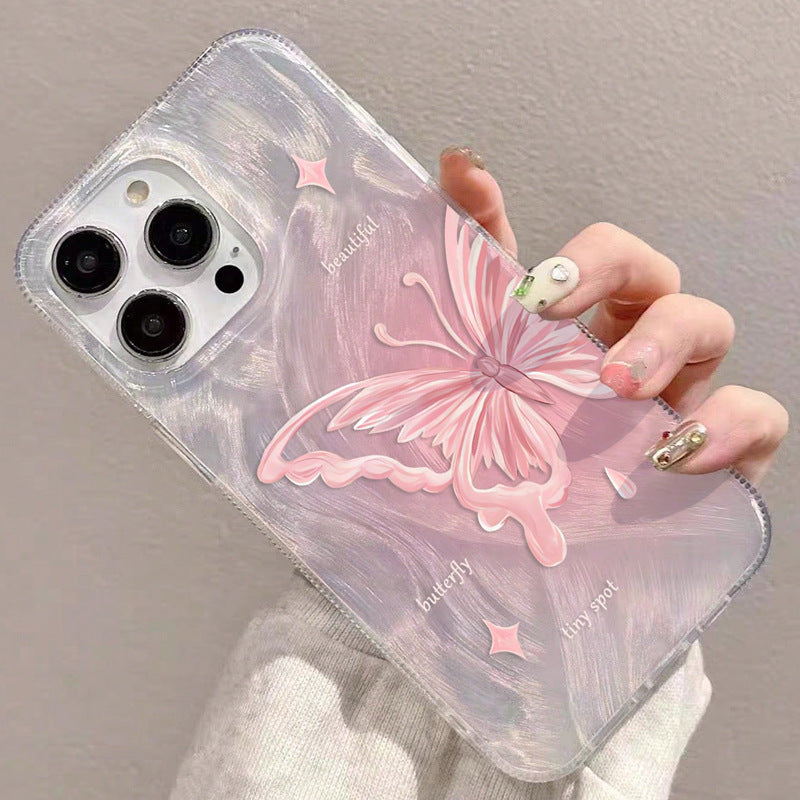 Feather Yarn Butterfly Silicone Phone Case for iPhone Shockproof and Durable - Teleplus feather yarn butterfly silicone