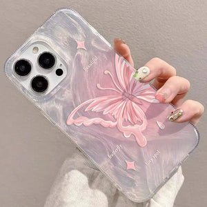 Feather Yarn Butterfly Silicone Phone Case for iPhone Shockproof and Durable - Teleplus feather yarn butterfly silicone