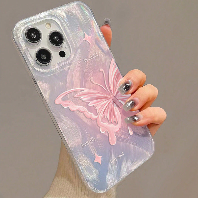 Feather Yarn Butterfly Silicone Phone Case for iPhone Shockproof and Durable - Teleplus feather yarn butterfly silicone