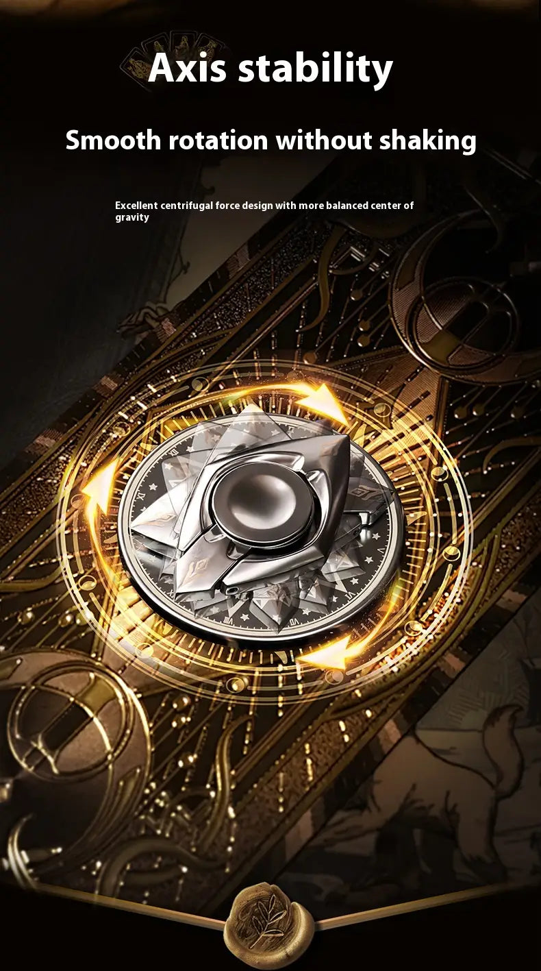 Ice Snow Palace and Night Moon Fingertip Gyro Magnetic with Rotating Fastened Ring