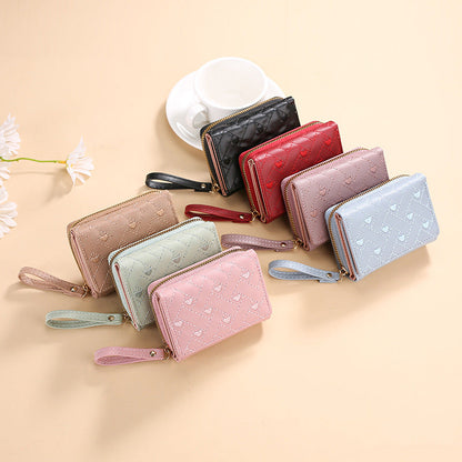 Female PU Leather Short Style Bag with Multiple Folds and Internal Storage - Purse for Cash Quirky Goodies united