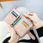 Female PU Leather Wallet with Multiple Folds and Secure Compartments for United States Buyers - Foldable Purse