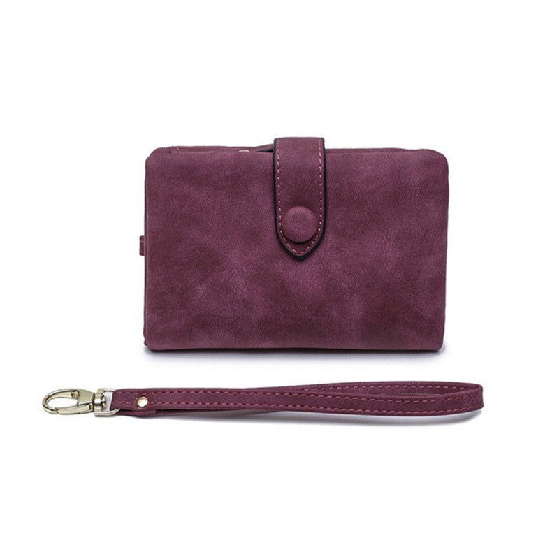 Female PU Leather Wallet with Multiple Folds and Secure Compartments for United States Buyers - Foldable Purse