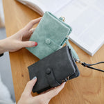 Female PU Leather Wallet with Multiple Folds and Secure Compartments for United States Buyers - Foldable Purse
