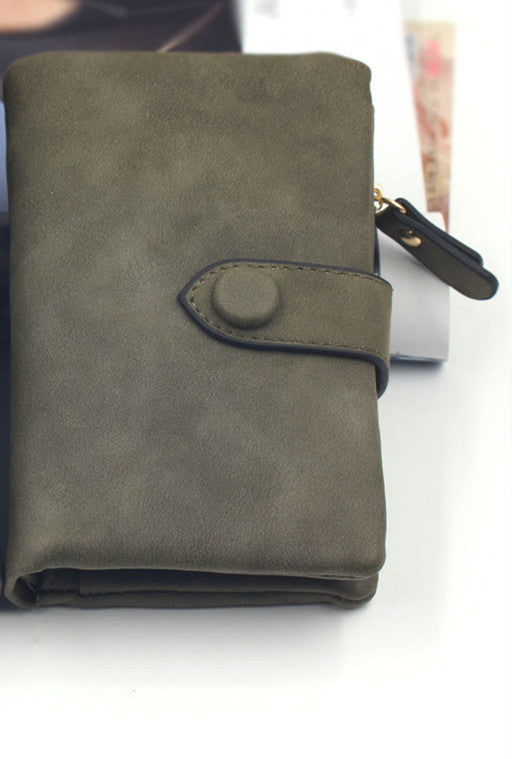 Female PU Leather Wallet with Multiple Folds and Secure Compartments for United States Buyers - Foldable Purse