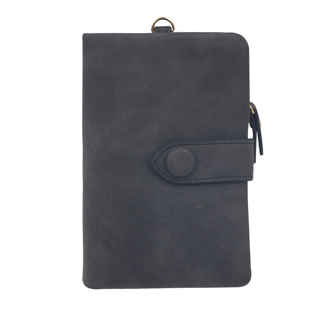 Female PU Leather Wallet with Multiple Folds and Secure Compartments for United States Buyers - Foldable Purse