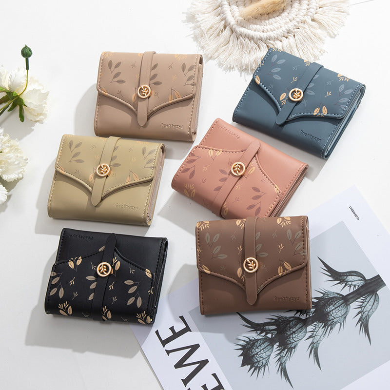 Female PU Leather Zipper Wallet with Secret Compartments for United States Customers - Three Folds of Fun a Purse