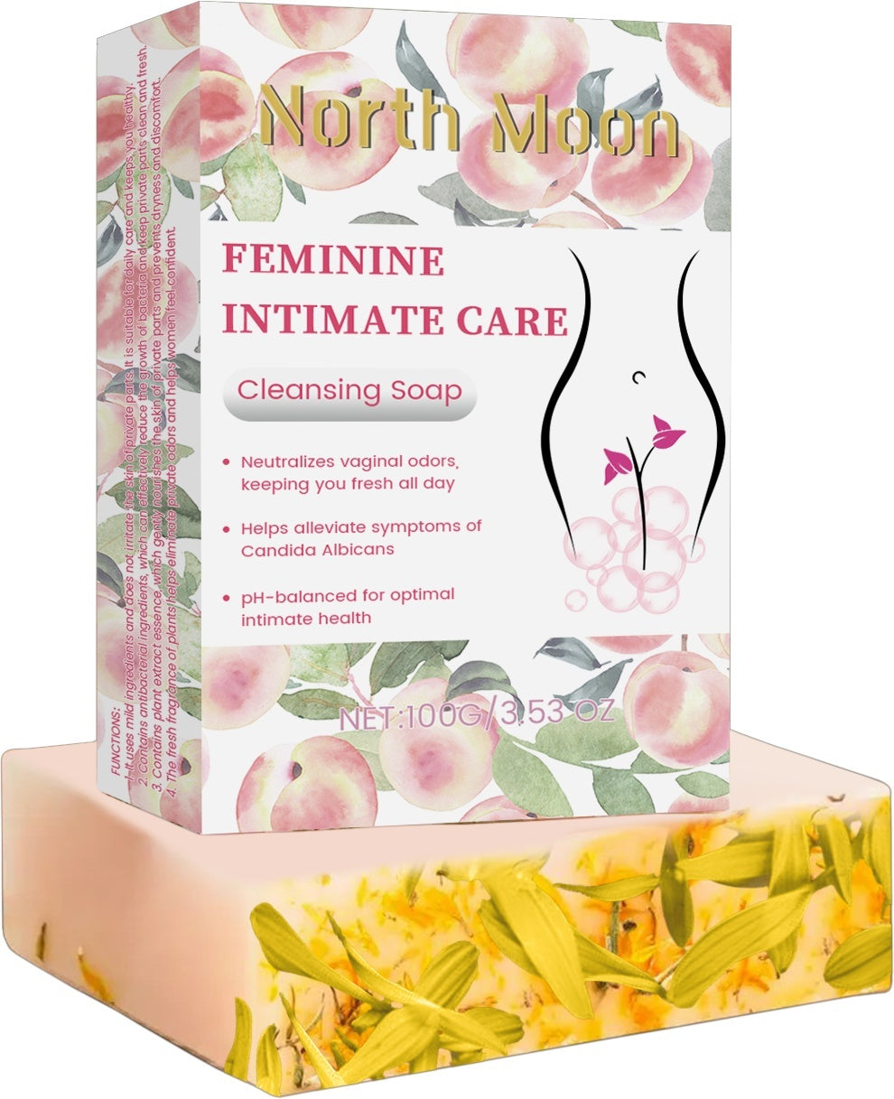 Feminine Intimate Care Cleansing Soap with Peach and Aloe Extracts - feminine intimate care cleansing soap