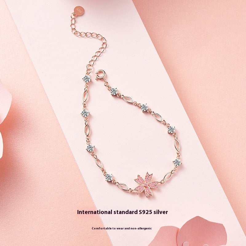 Ferris Wheel Cherry Blossom Bracelet Women’s All-match S925 Sterling Silver - Ferris Wheel Cherry Blossom Bracelet