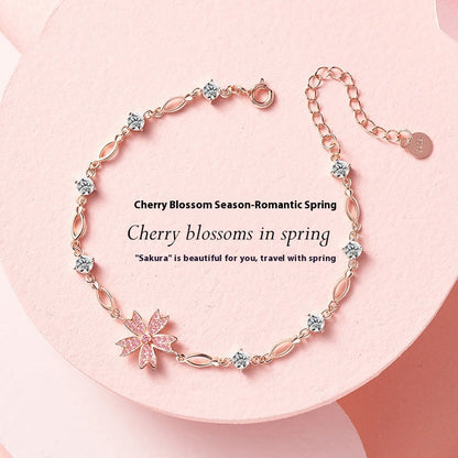 Ferris Wheel Cherry Blossom Bracelet Women’s All-match S925 Sterling Silver - Ferris Wheel Cherry Blossom Bracelet