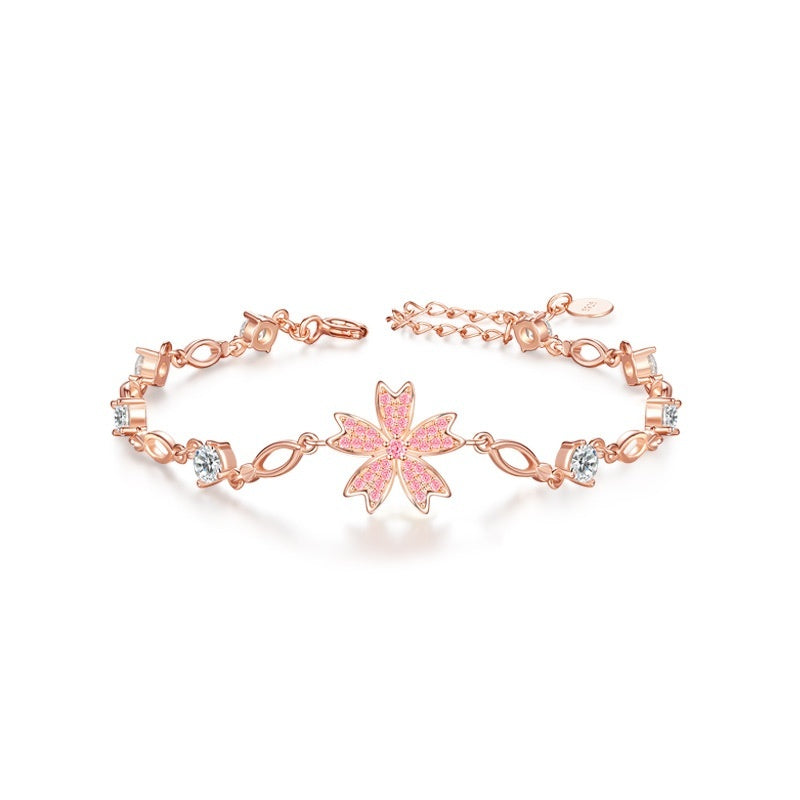 Ferris Wheel Cherry Blossom Bracelet Women’s All-match S925 Sterling Silver - Ferris Wheel Cherry Blossom Bracelet