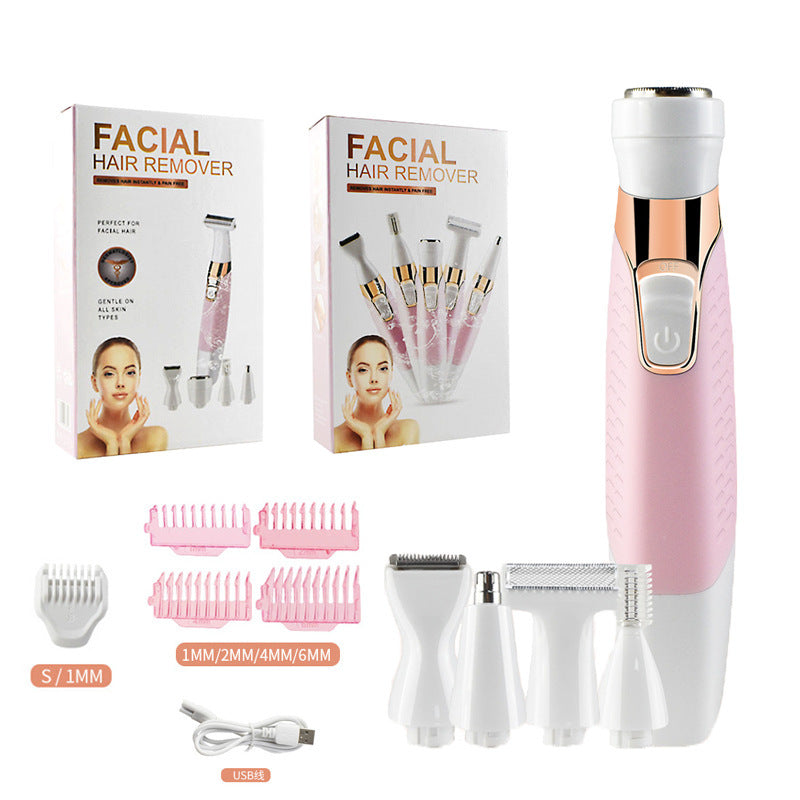 Electric Hair Removal Device Female USB Shaver 5 In 1 Eyebrow Trimmer - Get Smooth with the Electric Hair Removal Device