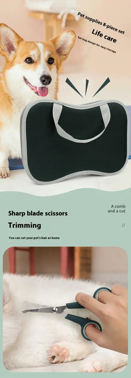 Koera peibutuskomplekt lemmikloomade juukseid kärpimise nuga kammipintsled desheding tööriistakomplekt