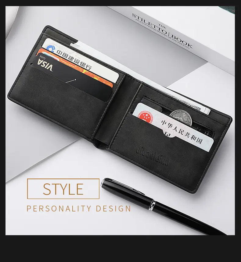 Black or Dark Brown Leather Card Holder with Breathable Polyester Lining