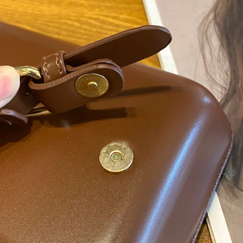 Sac fourre-tout en cuir Pu Pu avec poche de téléphone à main carré dur moyen dur