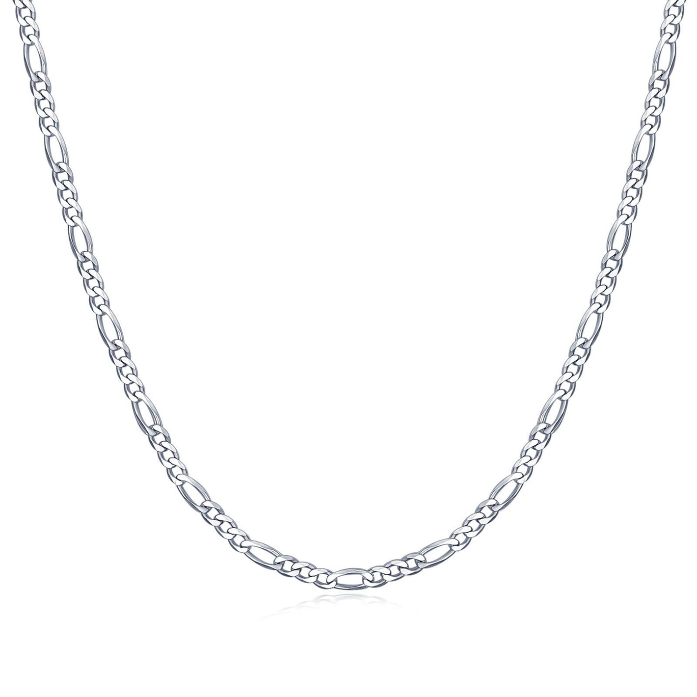 Sterling Silver Figaro Chain in the United States with Diamond Cutting Finish - Get Shiny Style united states chf