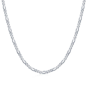 Sterling Silver Figaro Chain in the United States with Diamond Cutting Finish - Get Shiny Style united states chf
