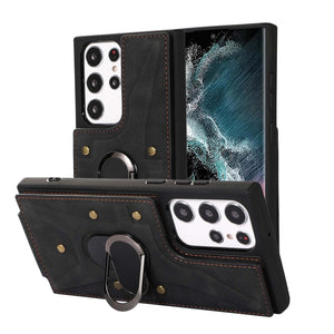 Ring Buckle Multi Card Holder for Samsung with Finger and Anti-Fall Design - Phone Case finger ring buckle multi card