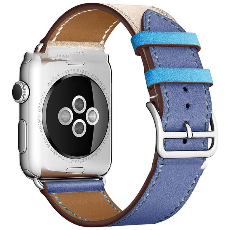 First Layer Cowhide Leather Watch Strap - Wine Red Genuine Leather Apple Watch Strap Upgrade