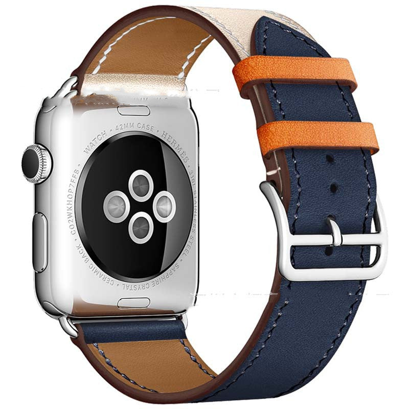 First Layer Cowhide Leather Watch Strap - Wine Red Genuine Leather Apple Watch Strap Upgrade