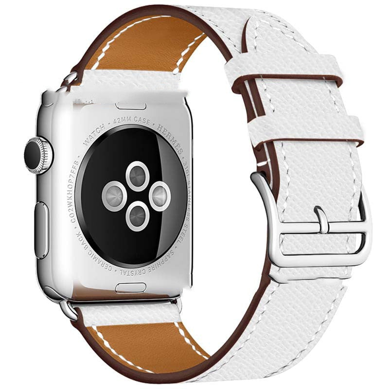 First Layer Cowhide Leather Watch Strap - Wine Red Genuine Leather Apple Watch Strap Upgrade