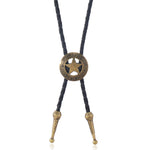 Star Alloy Polo Collar Necklace in Electroplating Bronze and Silver Finish - Five-Pointed PU polo collar necklace alloy