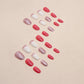 Flash Rose Pink Nail Tips with Oval Round Head for American Ins Style - Teleplus american ins style oval round head