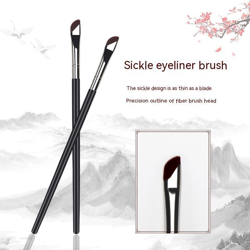 Flat Head Diagonal Eye Beauty Brush with Nylon Bristles and Long Handle - Teleplus flat head diagonal eye beauty brush