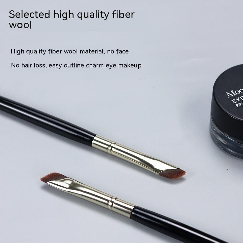 Flat Head Diagonal Eye Beauty Brush with Nylon Bristles and Long Handle - Teleplus flat head diagonal eye beauty brush
