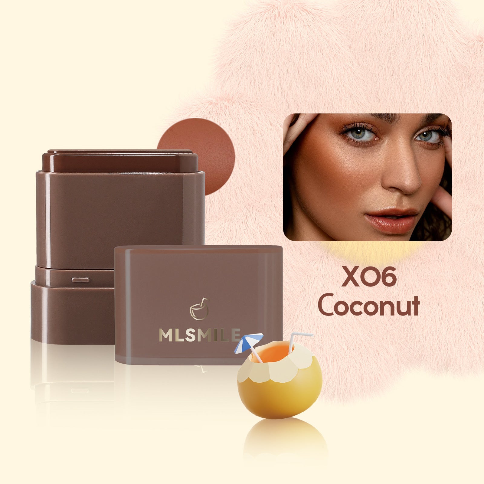 Flat Tube Fruit Blush Stick 10g Cream for Natural Lip and Cheek Color - flat tube fruit blush stick