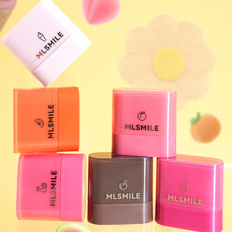 Flat Tube Fruit Blush Stick 10g Cream for Natural Lip and Cheek Color - flat tube fruit blush stick