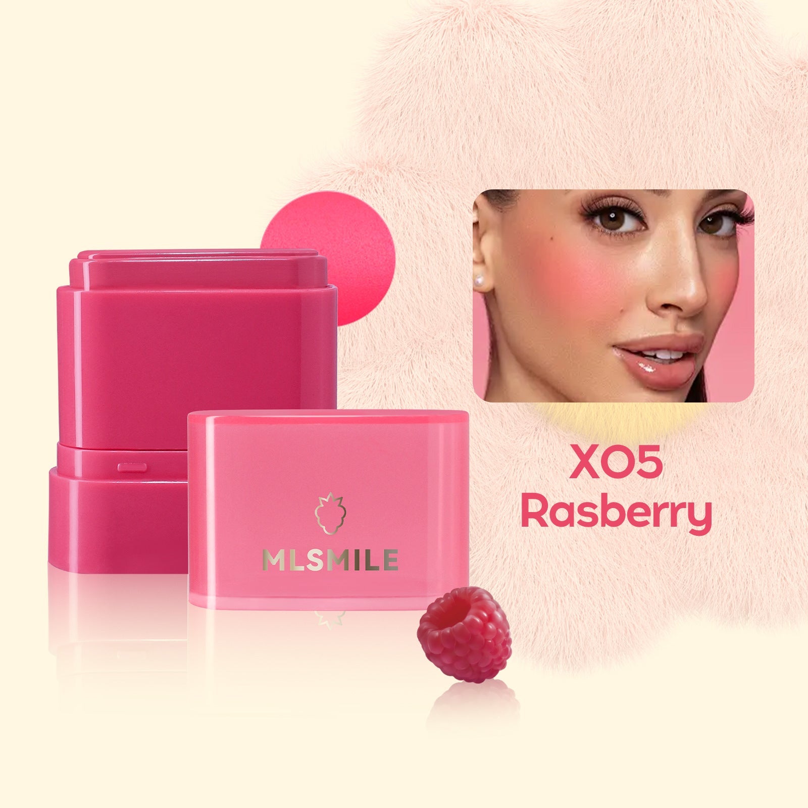 Flat Tube Fruit Blush Stick 10g Cream for Natural Lip and Cheek Color - flat tube fruit blush stick