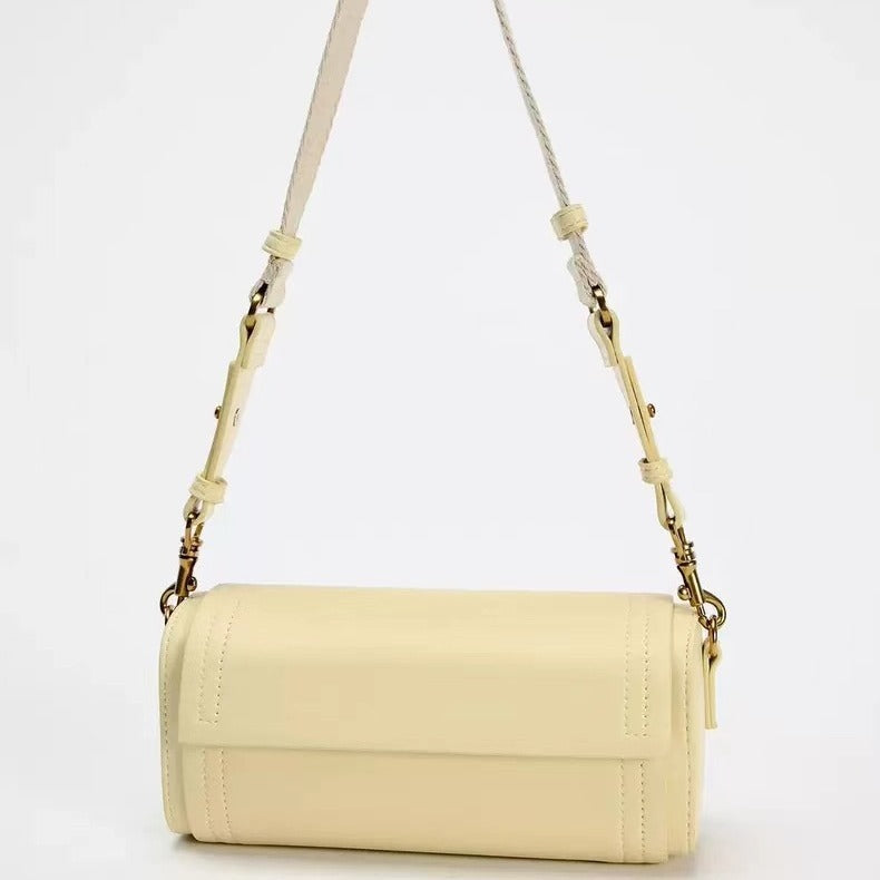 Flip Commuter Round Shoulder Messenger Bag in Polyester Yellow Carmel - Teleplus bag flip commuter round shoulder