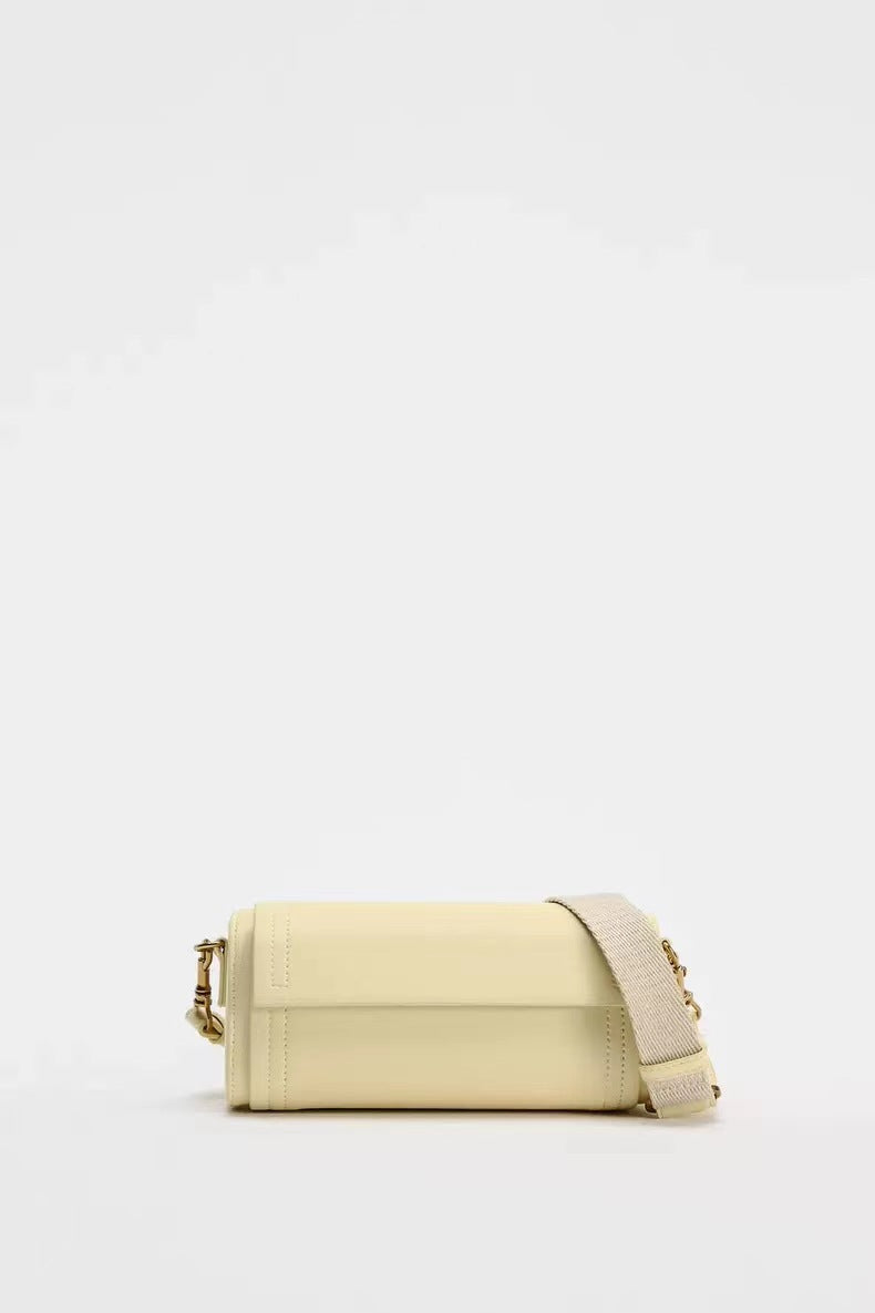 Flip Commuter Round Shoulder Messenger Bag in Polyester Yellow Carmel - Teleplus bag flip commuter round shoulder