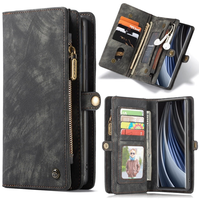 Flip Leather Phone Case for Samsung Adults Waterproof Drop Resistant - Popular Solid Color flip leather phone case