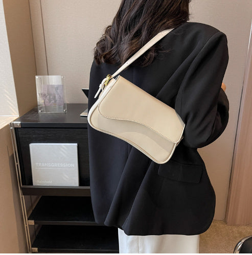 Flip Magnetic Buckle Shoulder Bag with Internal Zipper and Sandwich Pocket - Teleplus flip magnetic buckle shoulder bag