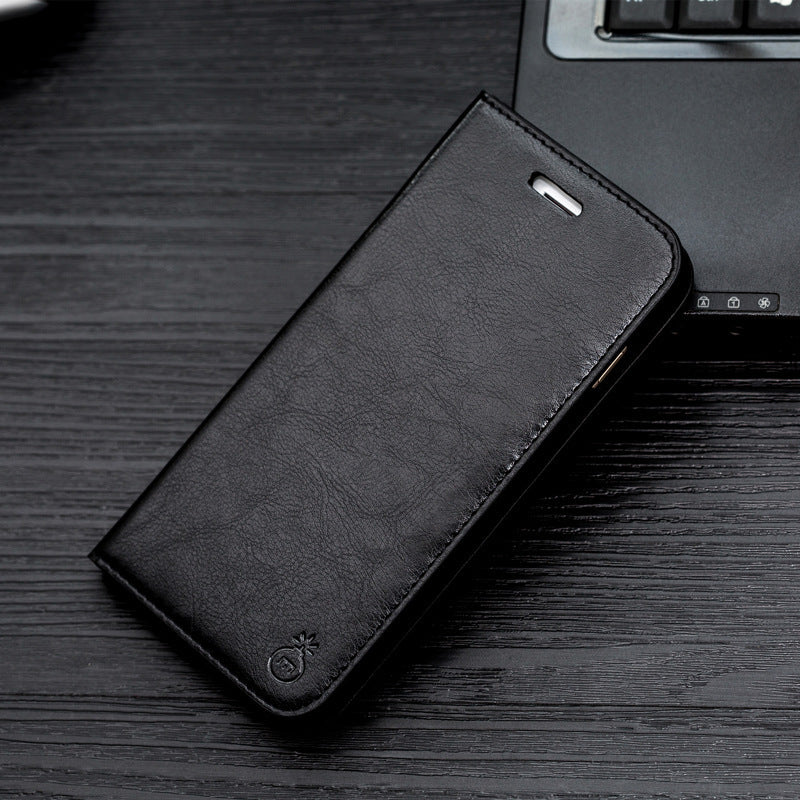 Leather Flip Phone Case for iPhone 12 Pro Max and Series - Crazy Horse Pattern flip phone case