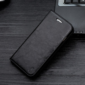 Flip Phone Case Leather Case Strong Magnet To Attract Genuine Leather - Crazy Horse Pattern Leather Flip Phone Case Pro