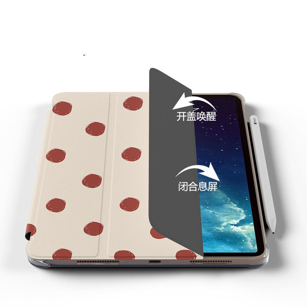 Flip Tri-Fold Pen Tray Silicone Tablet Case - Flip Tri-Fold Case with a Pen Slot for Tech Waves