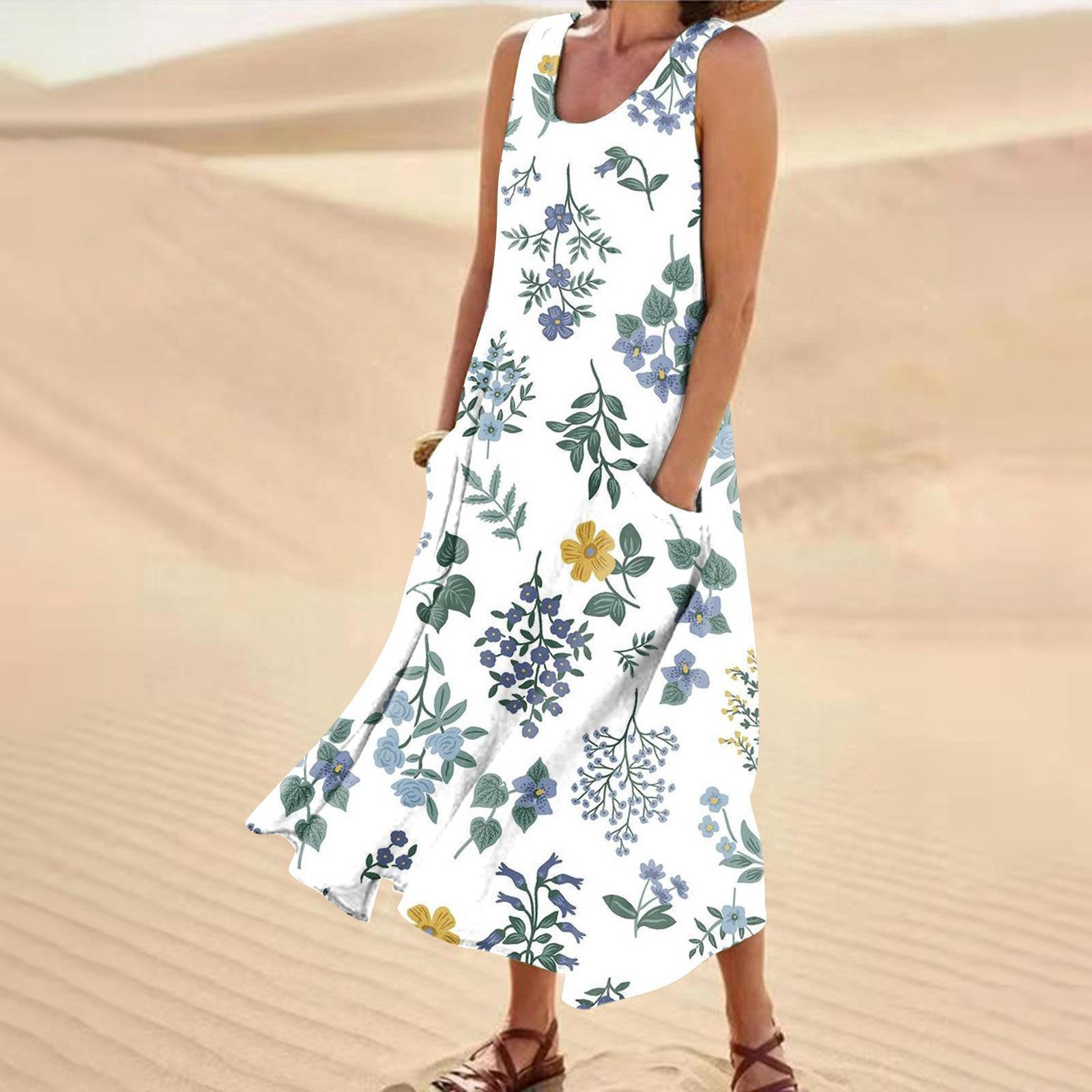 Floral Pattern Long Skirt with Shoulder Strap and 3D Design - Teleplus