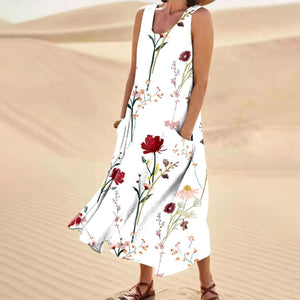 Floral Pattern Long Skirt with Shoulder Strap and 3D Design - Teleplus